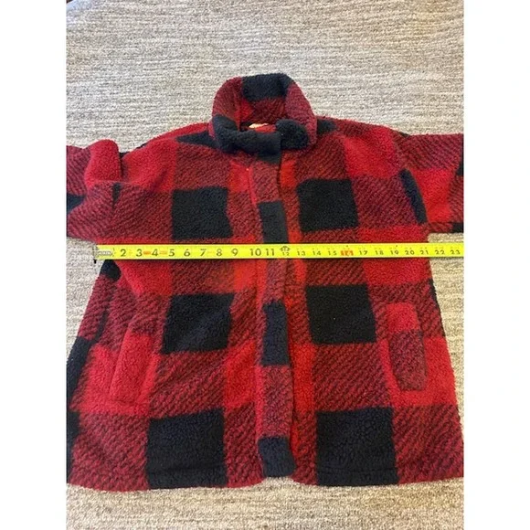 Harper Heritage Buffalo Plaid Sherpa Snap Close Shacket SZ M - Picture 6 of 11